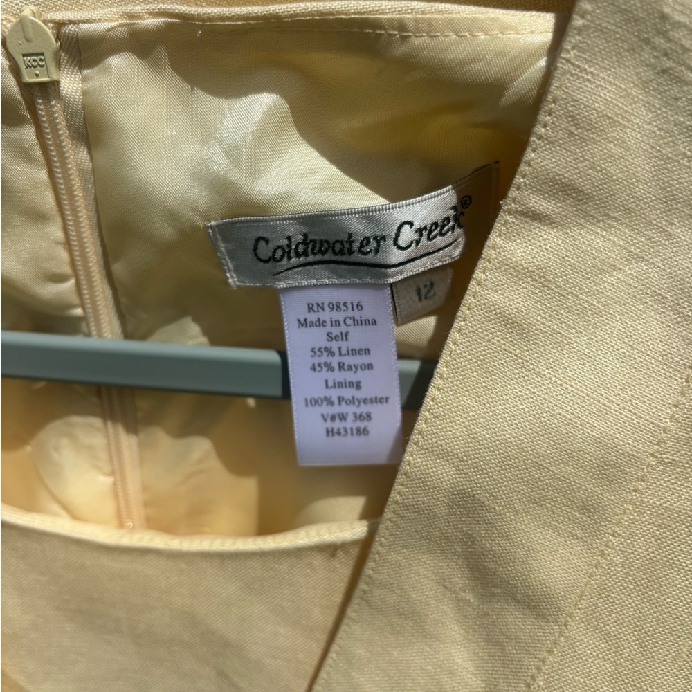 Cold water Creek Linen BlendLight Yellow Two-Piece - Picture 3 of 11